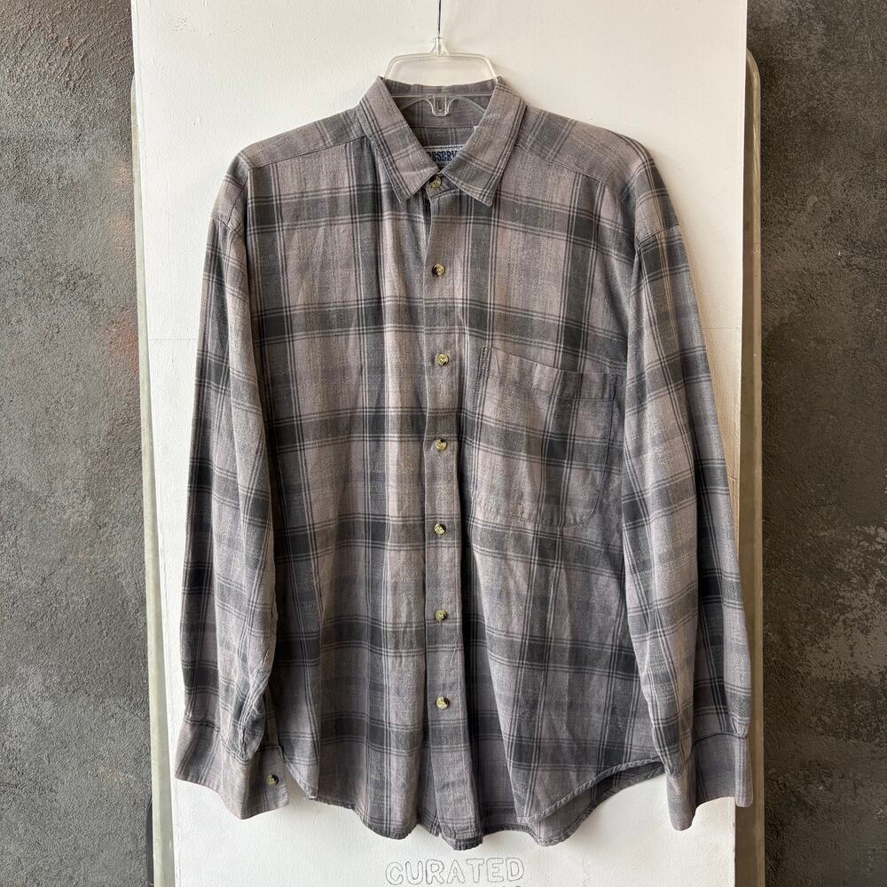 Reservoir Vintage Grey Plaid Flannel
